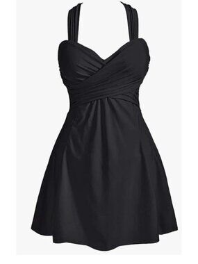 Cocopear Swim Suit SwimDress W/ Built in Shorts Black Plus Size 3XL NEW